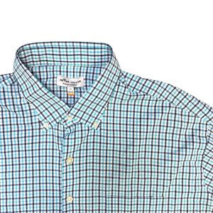 Peter Millar Summer Comfort Plaid Button Down Shirt Men’s Size XL